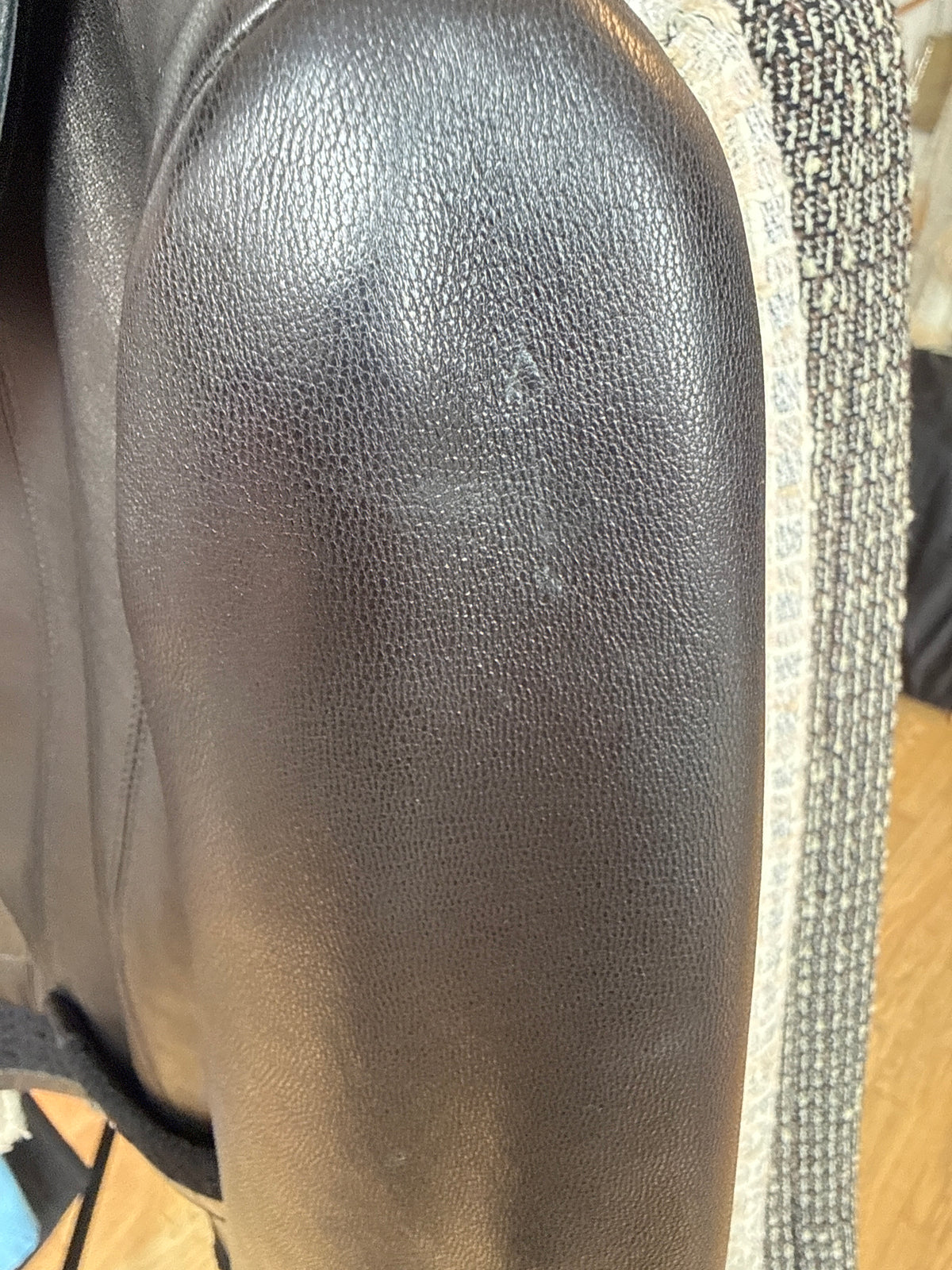 2004 Chanel Leather Jacket w Zipper & Silk Trim