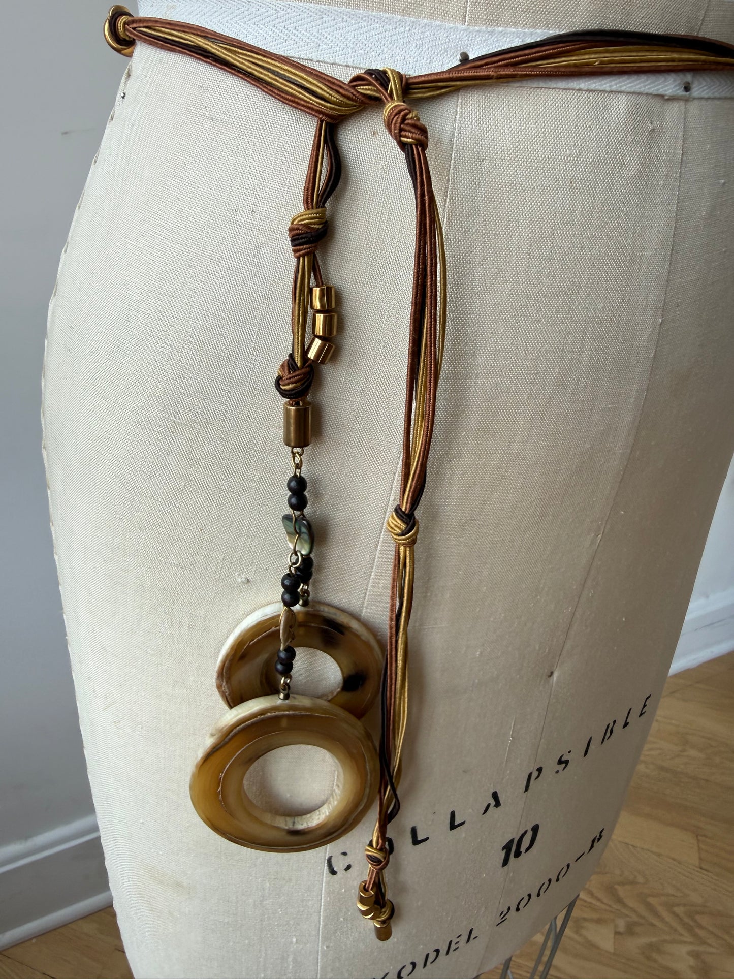 Vintage Rope Belt w Horn