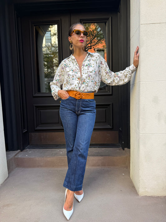 French Vintage Floral Blouse