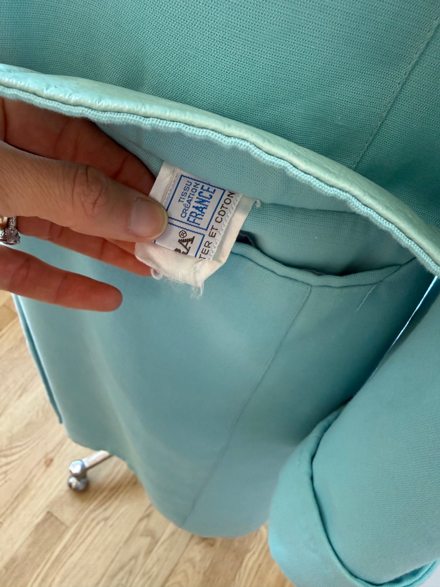 Vintage 1960s French Baby Blue Coat, Mod Era