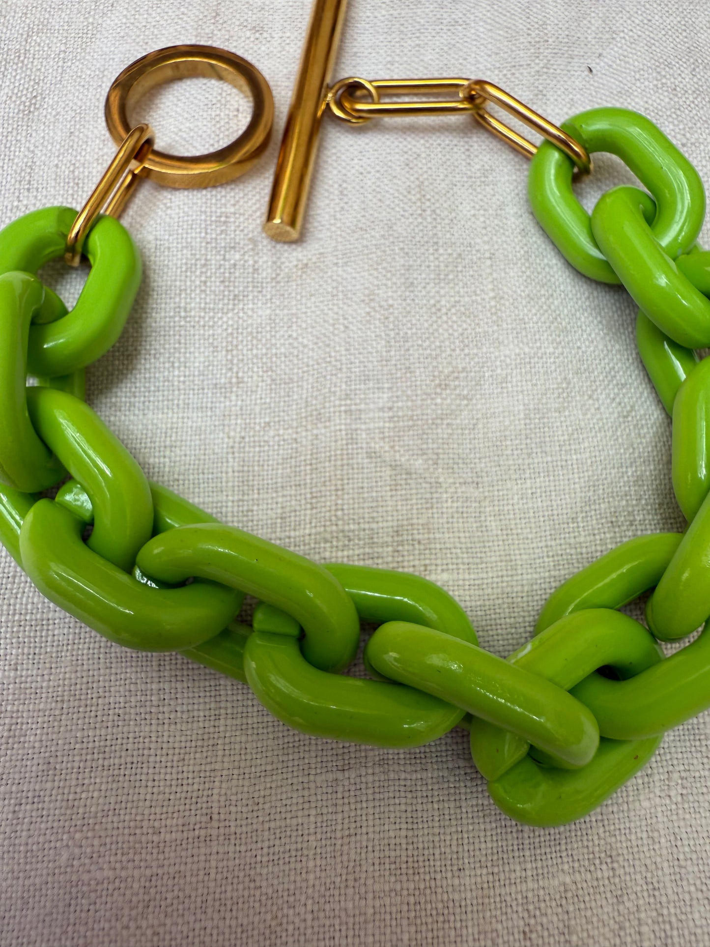 1960s French lime green resin bracelet