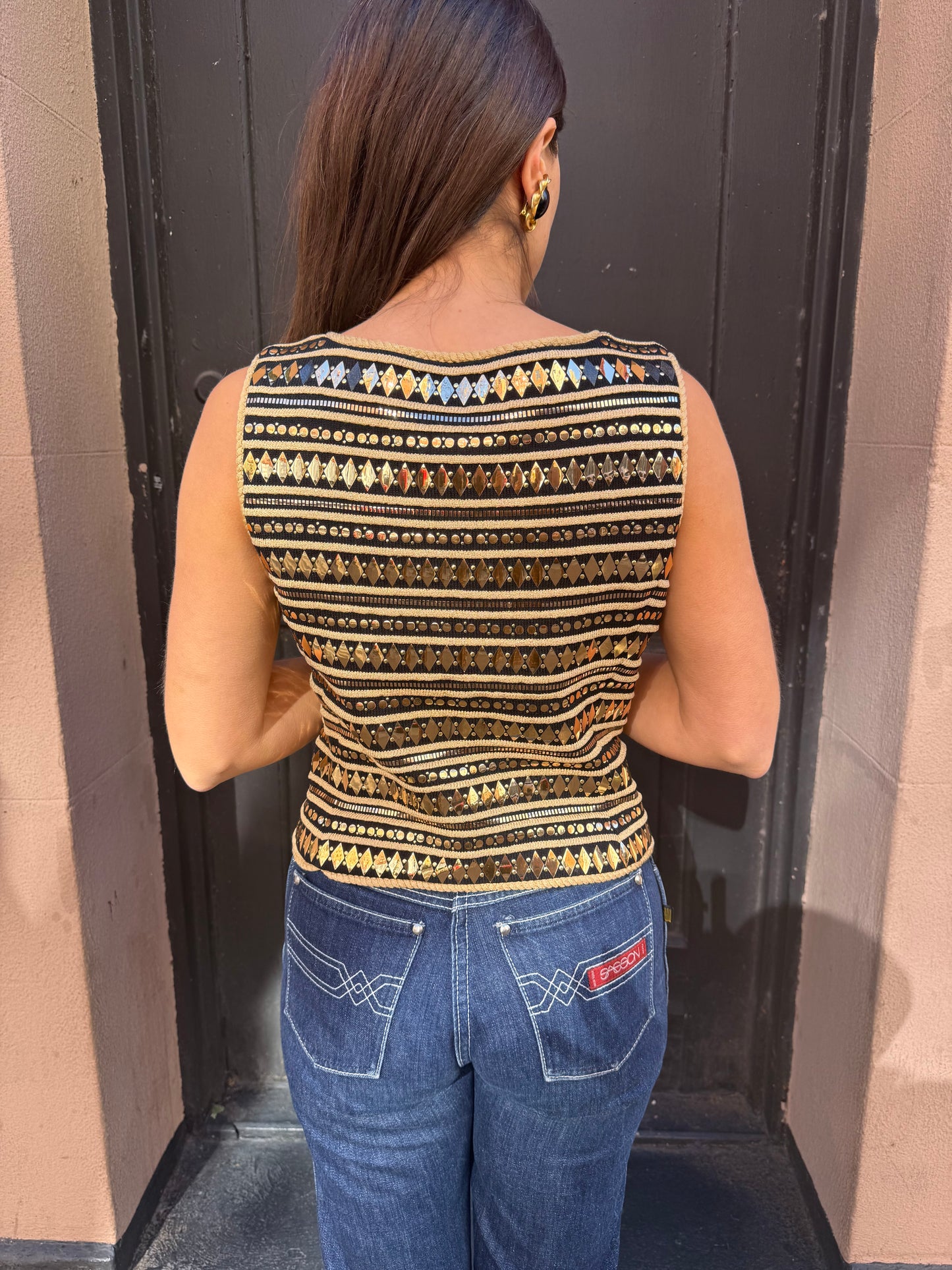 90s St John Gold Embellished Vest