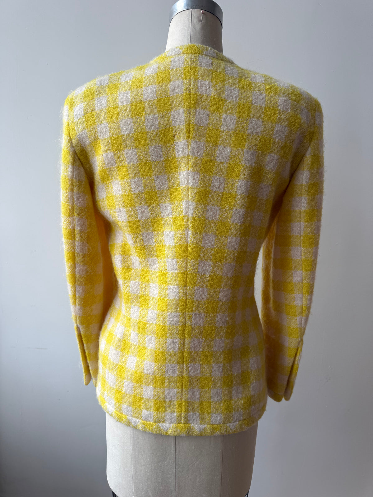 Vintage Escada Yellow check wool blazer