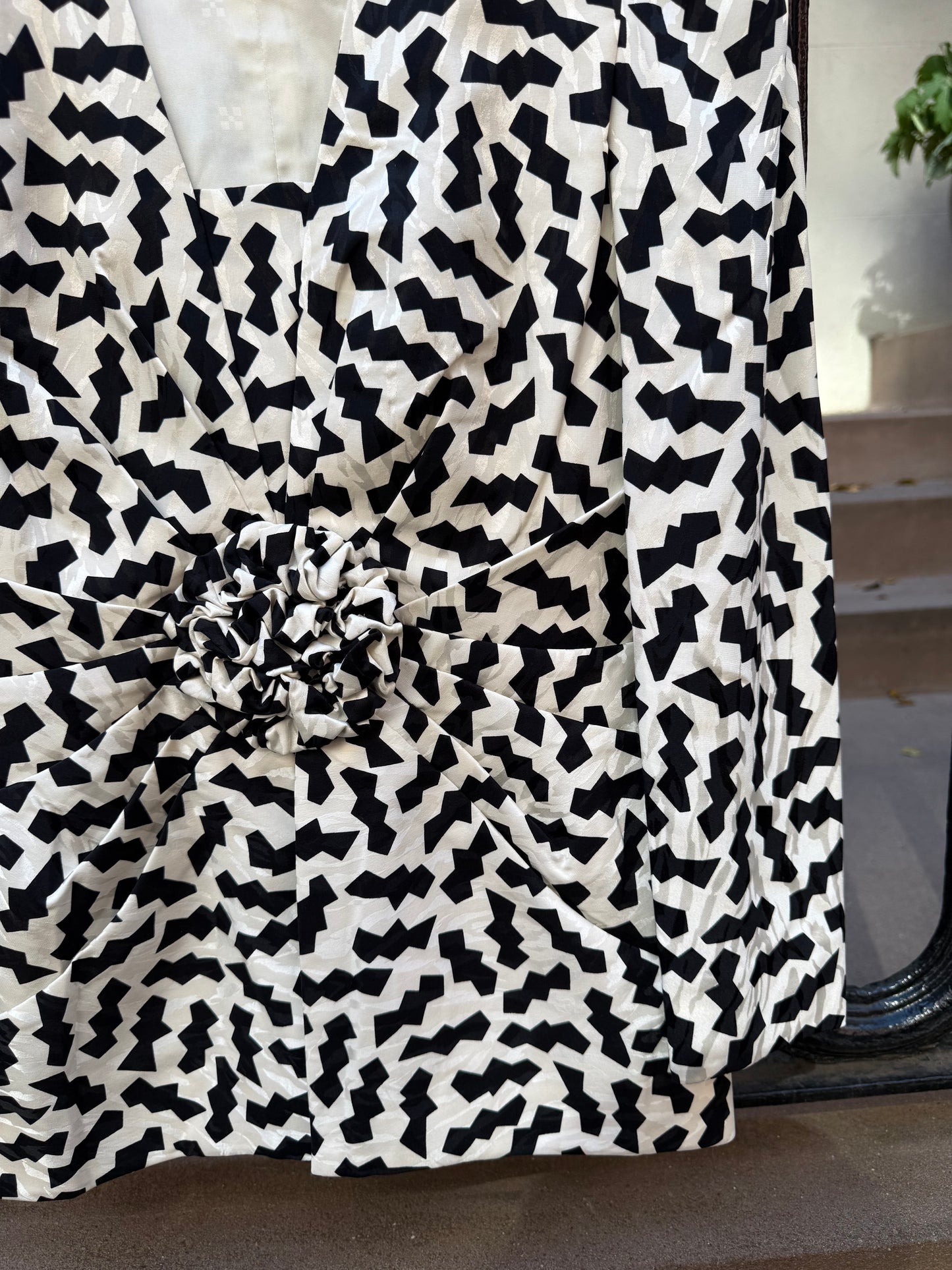 80s Silk Geometric Print Jacket by A.J. Bari