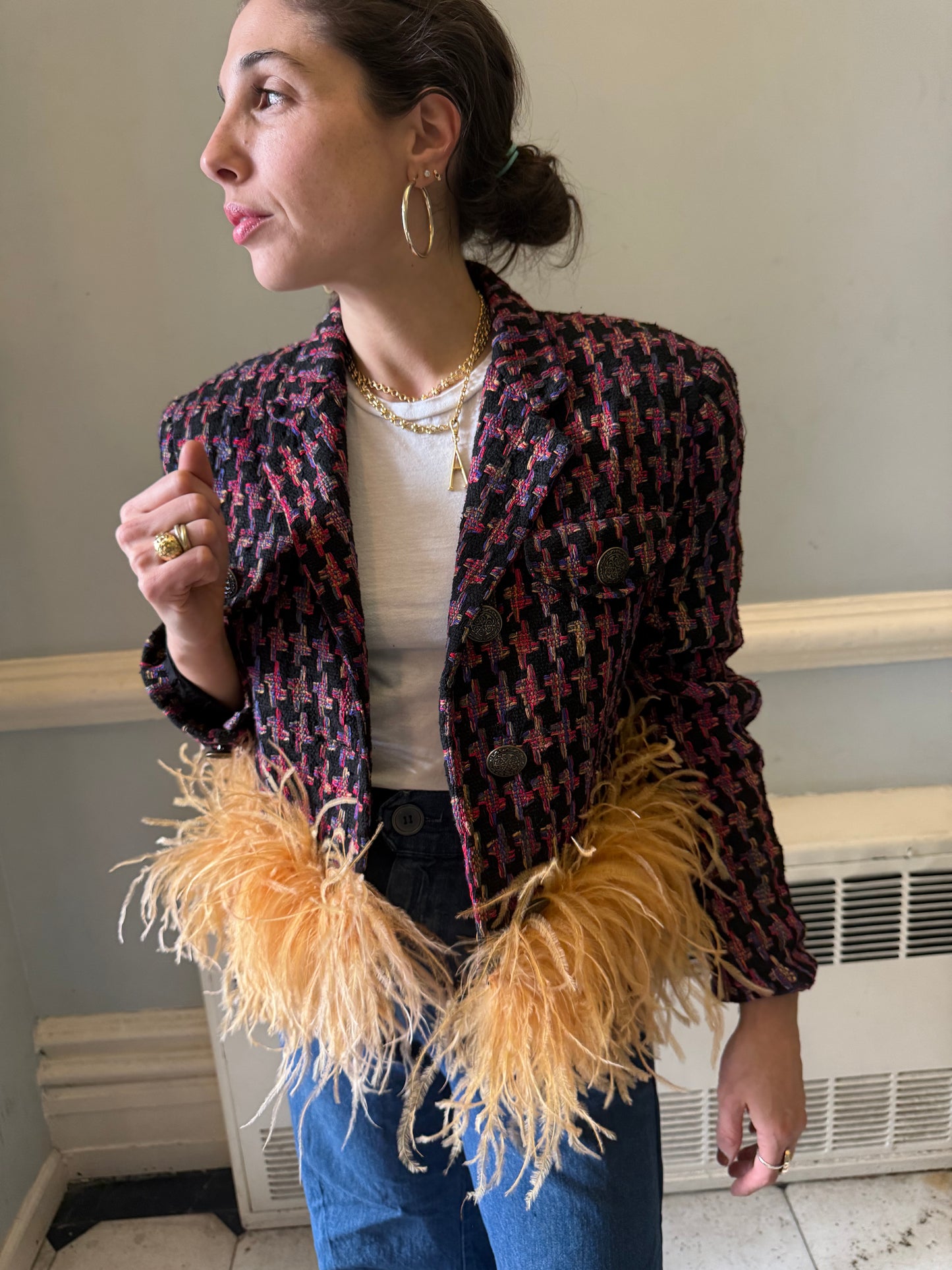 The Kiki - Vintage 90s Fantasy Tweed Blazer
