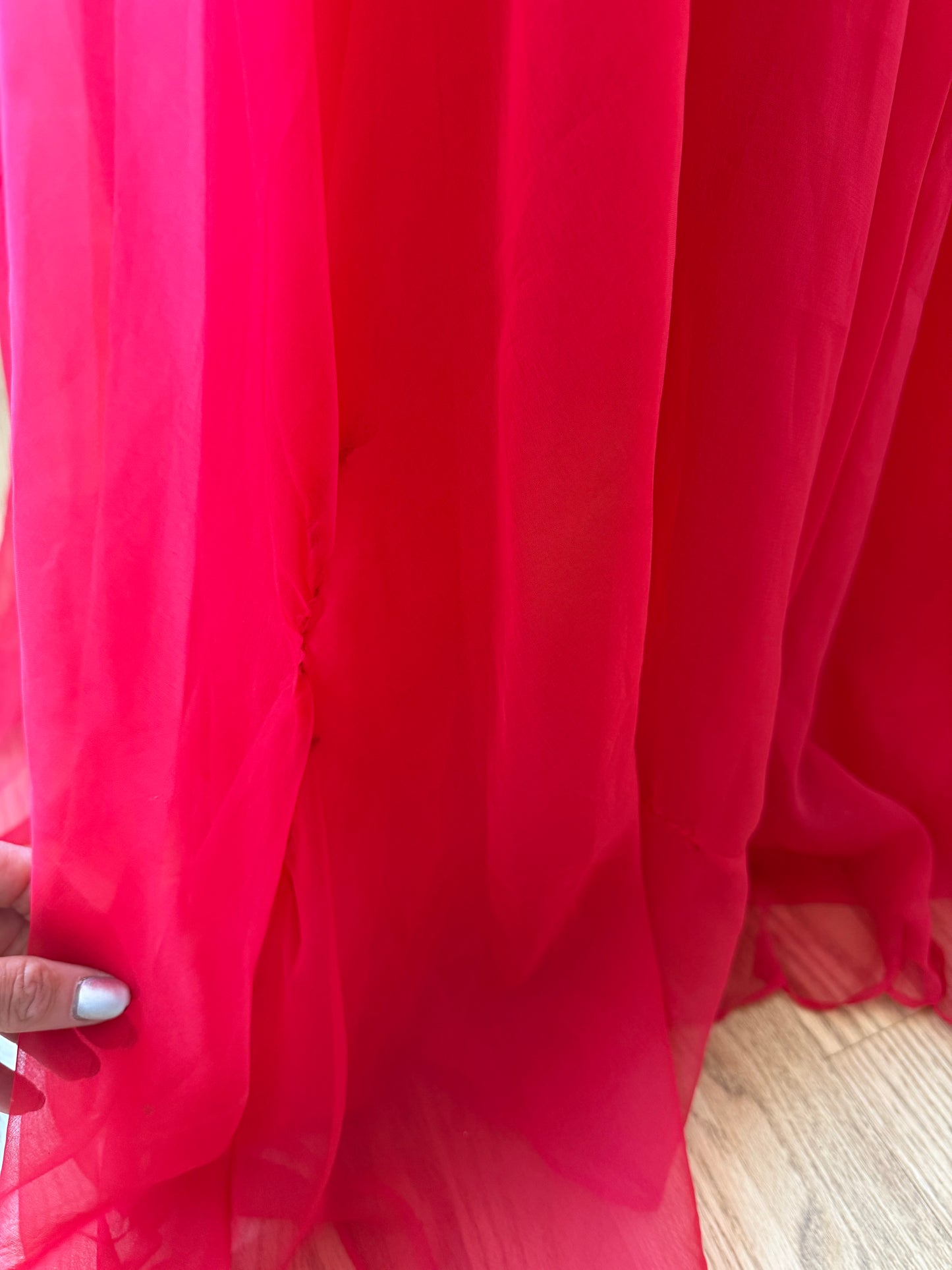 60s/70s Vogue Paris Red Chiffon Gown