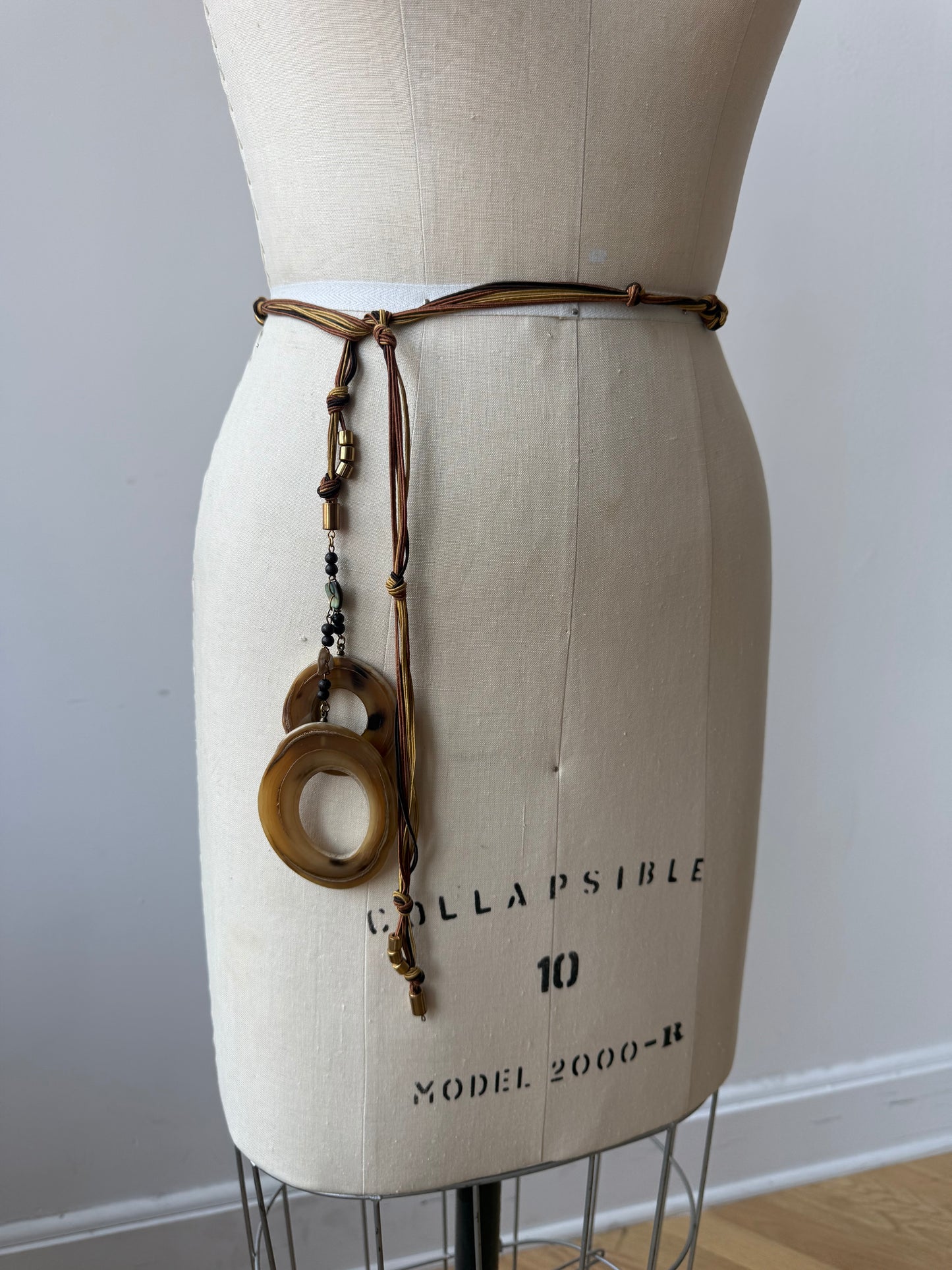Vintage Rope Belt w Horn