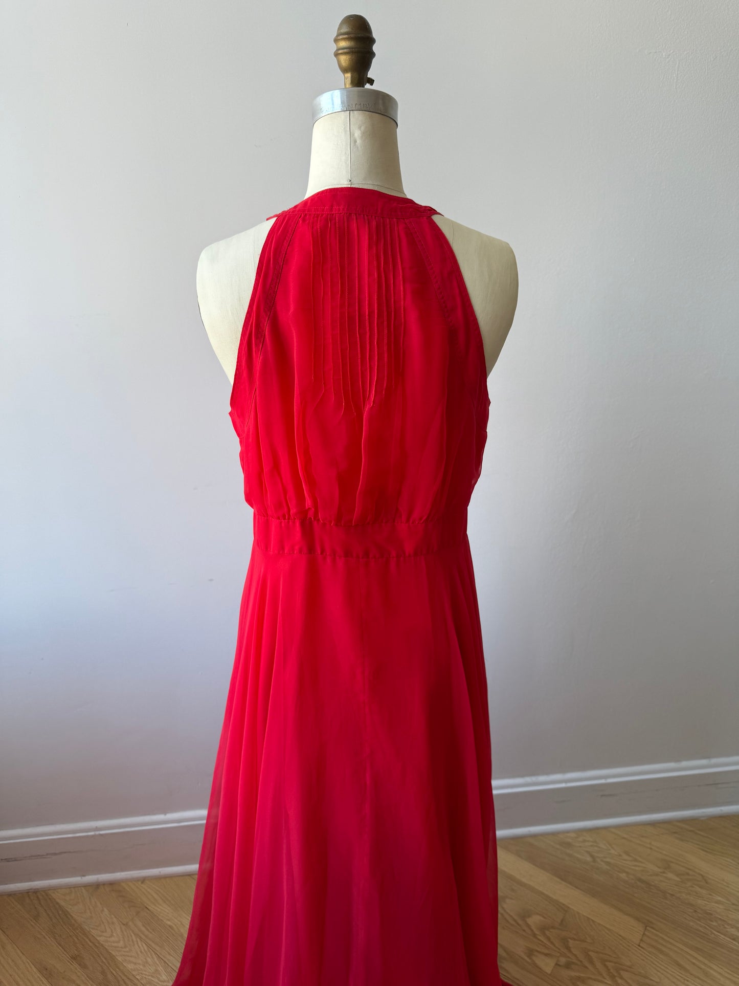 60s/70s Vogue Paris Red Chiffon Gown