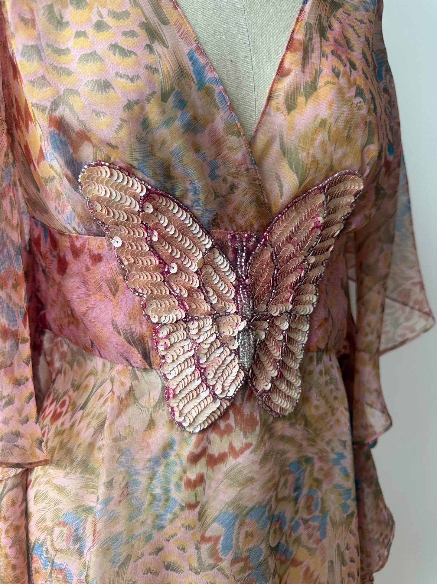 Y2K Vintage Sheer Butterfly Dress