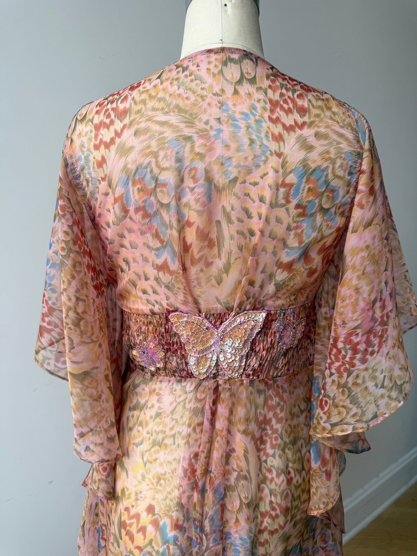 Y2K Vintage Sheer Butterfly Dress