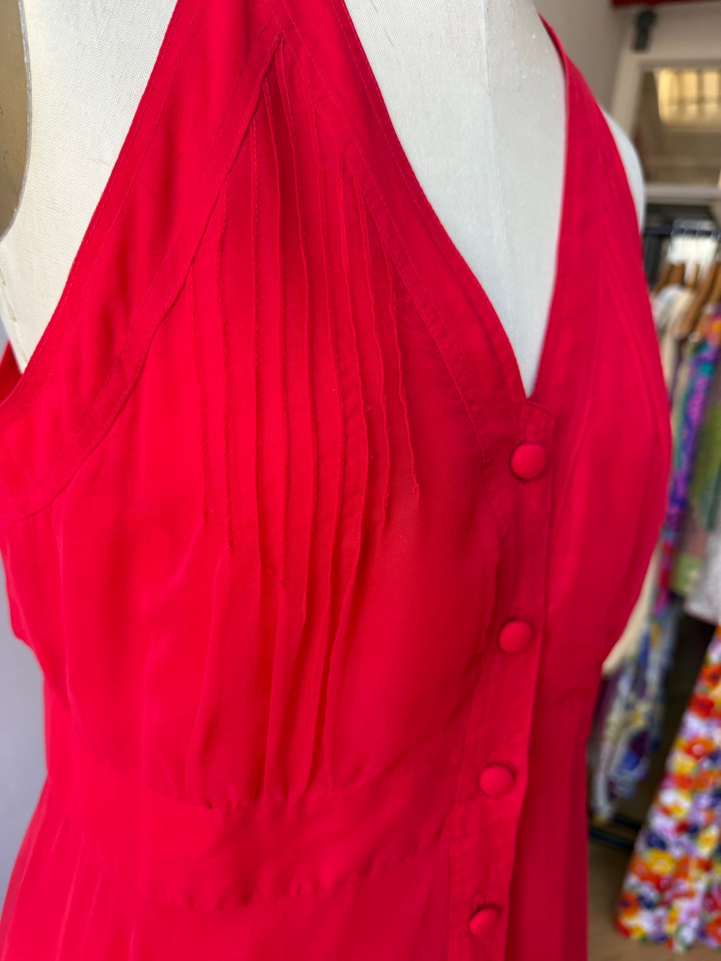 60s/70s Vogue Paris Red Chiffon Gown