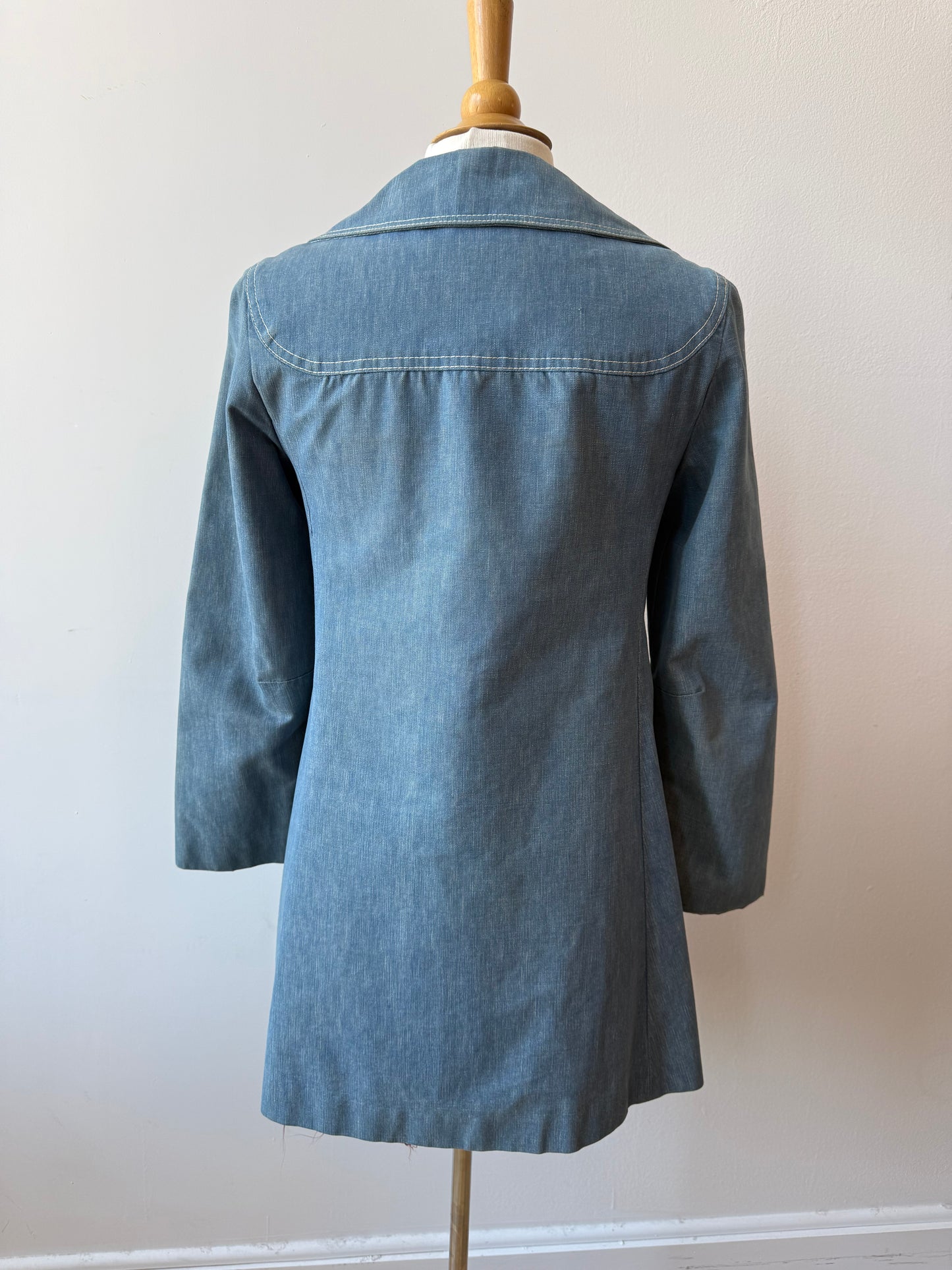 60s/70s Rovercoat Studded Denim Coat