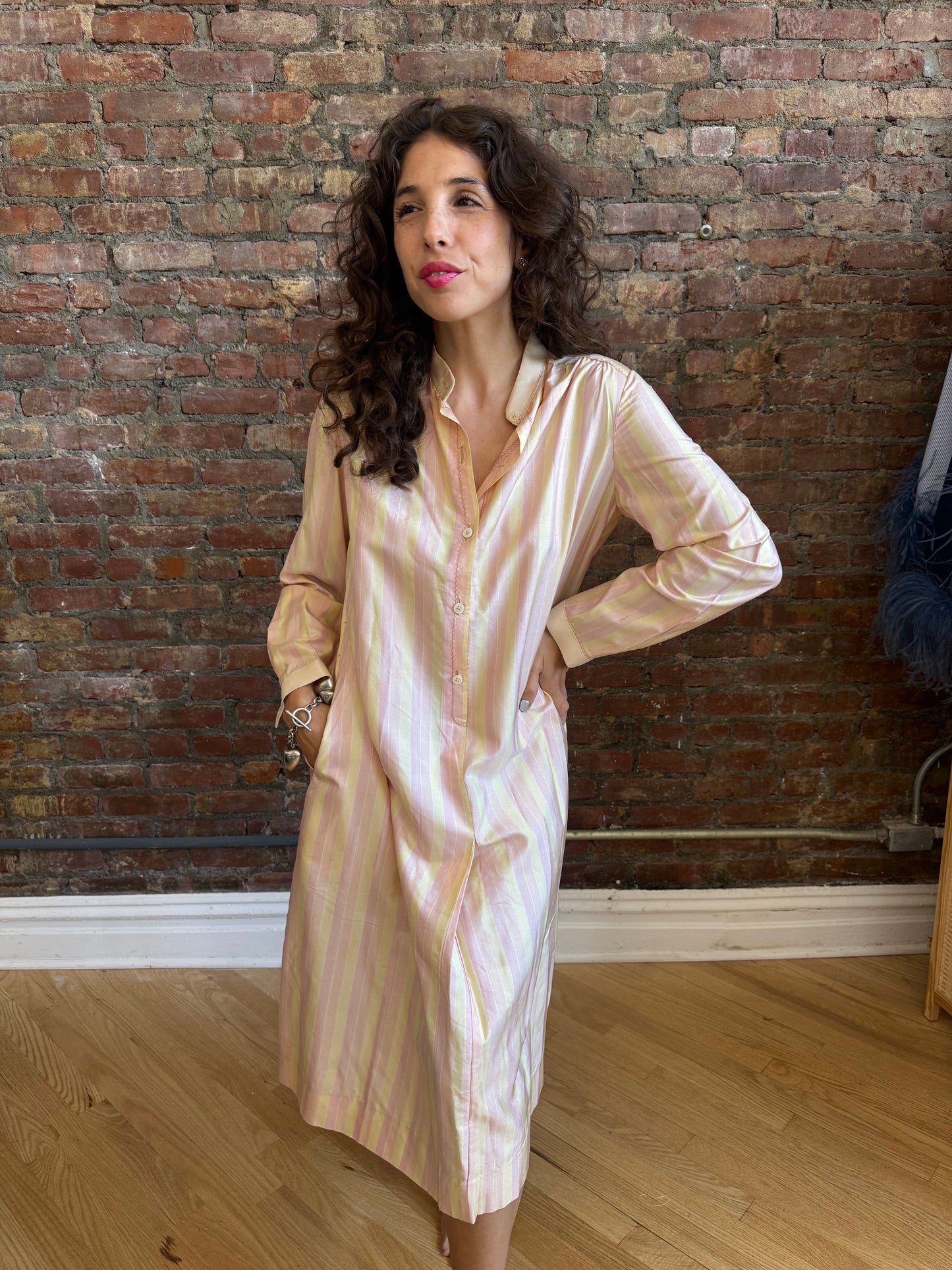60s Lord & Taylor silk striped dress