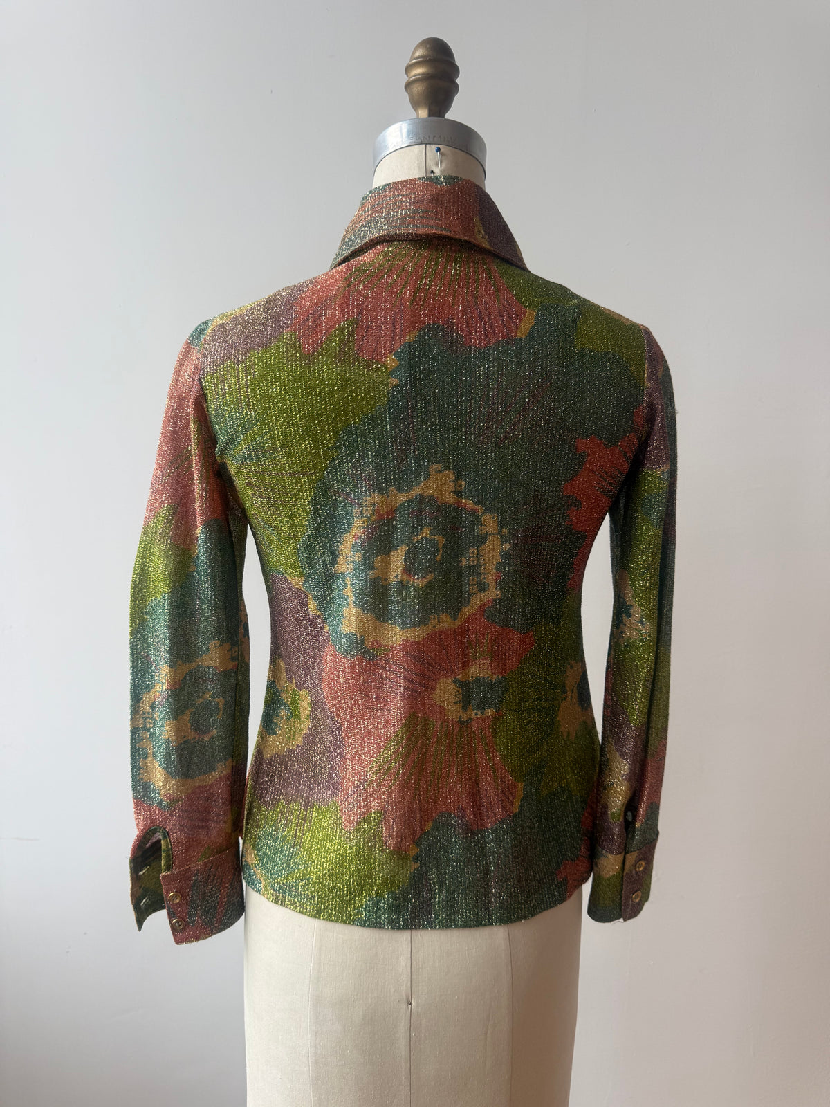 70s multicolored Lurex disco shirt