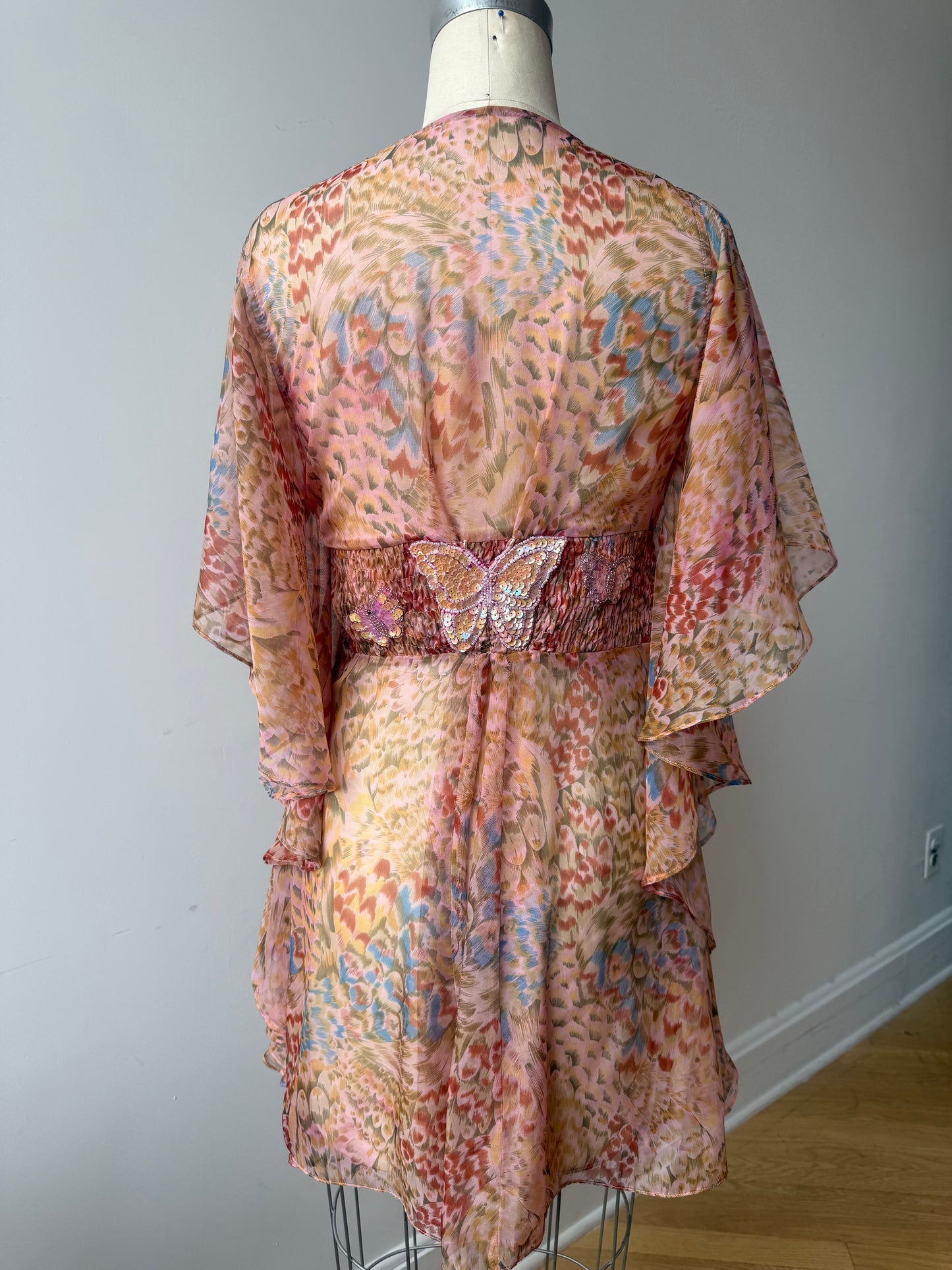 Y2K Vintage Sheer Butterfly Dress