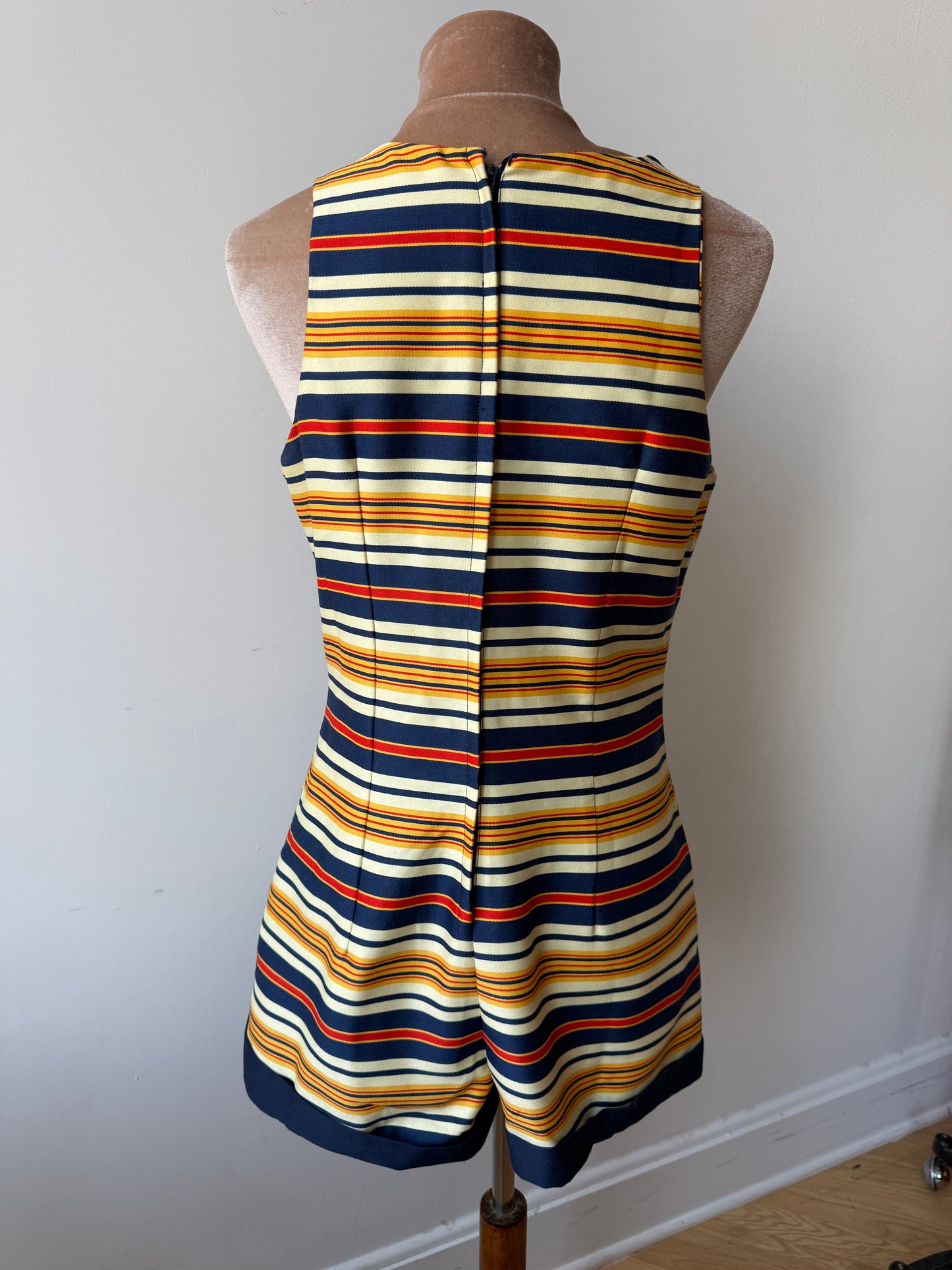 60s Ladybug Striped Romper
