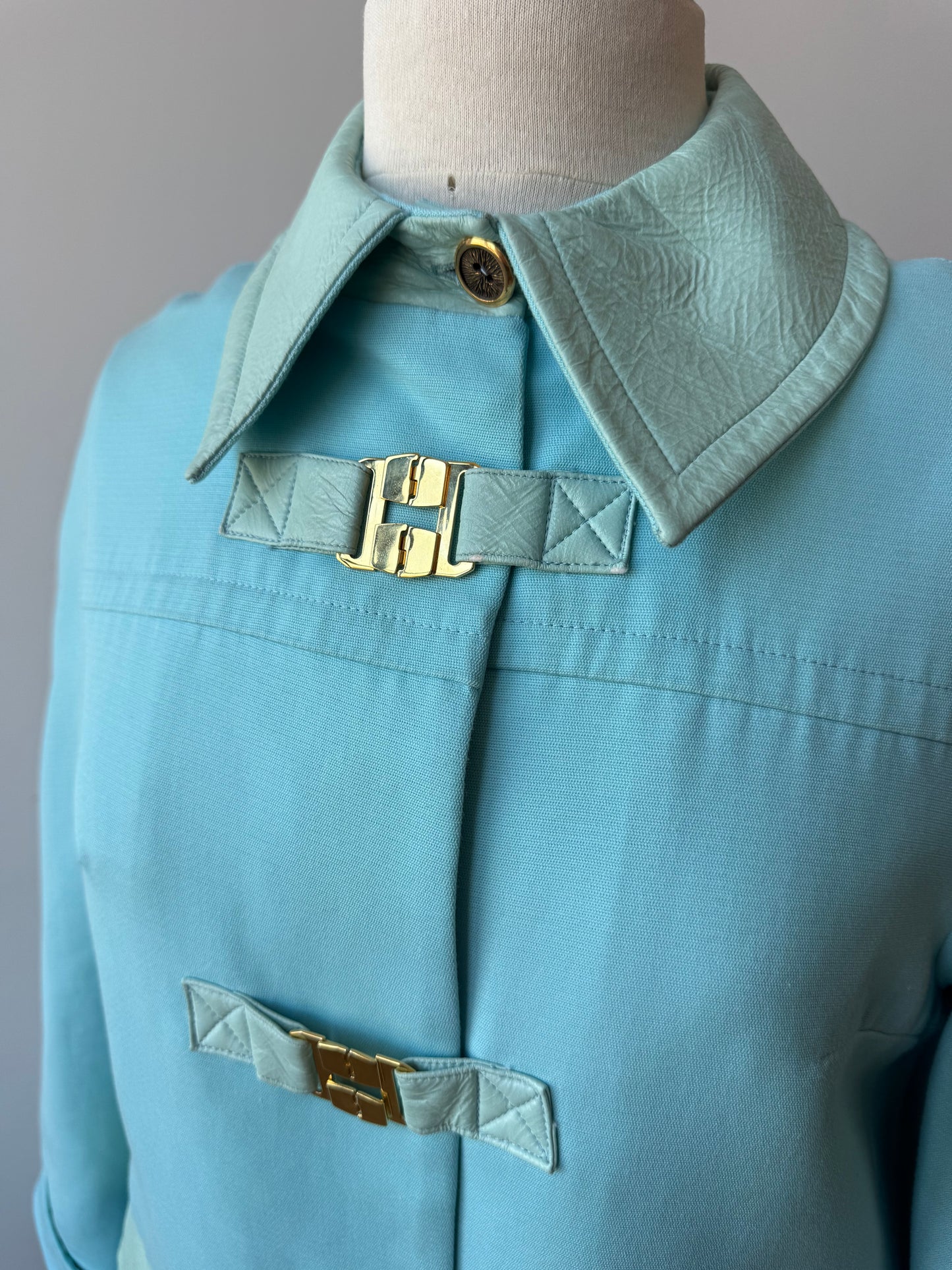Vintage 1960s French Baby Blue Coat, Mod Era
