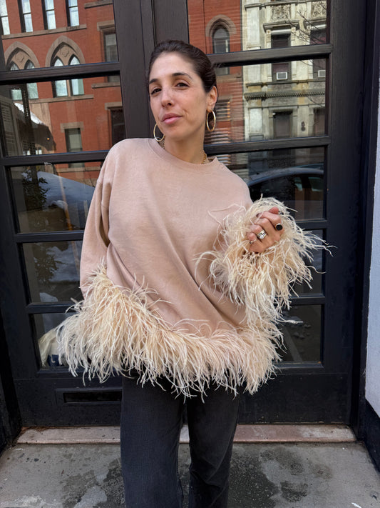 The Coco Feather Sweatshirt - tonal Natural