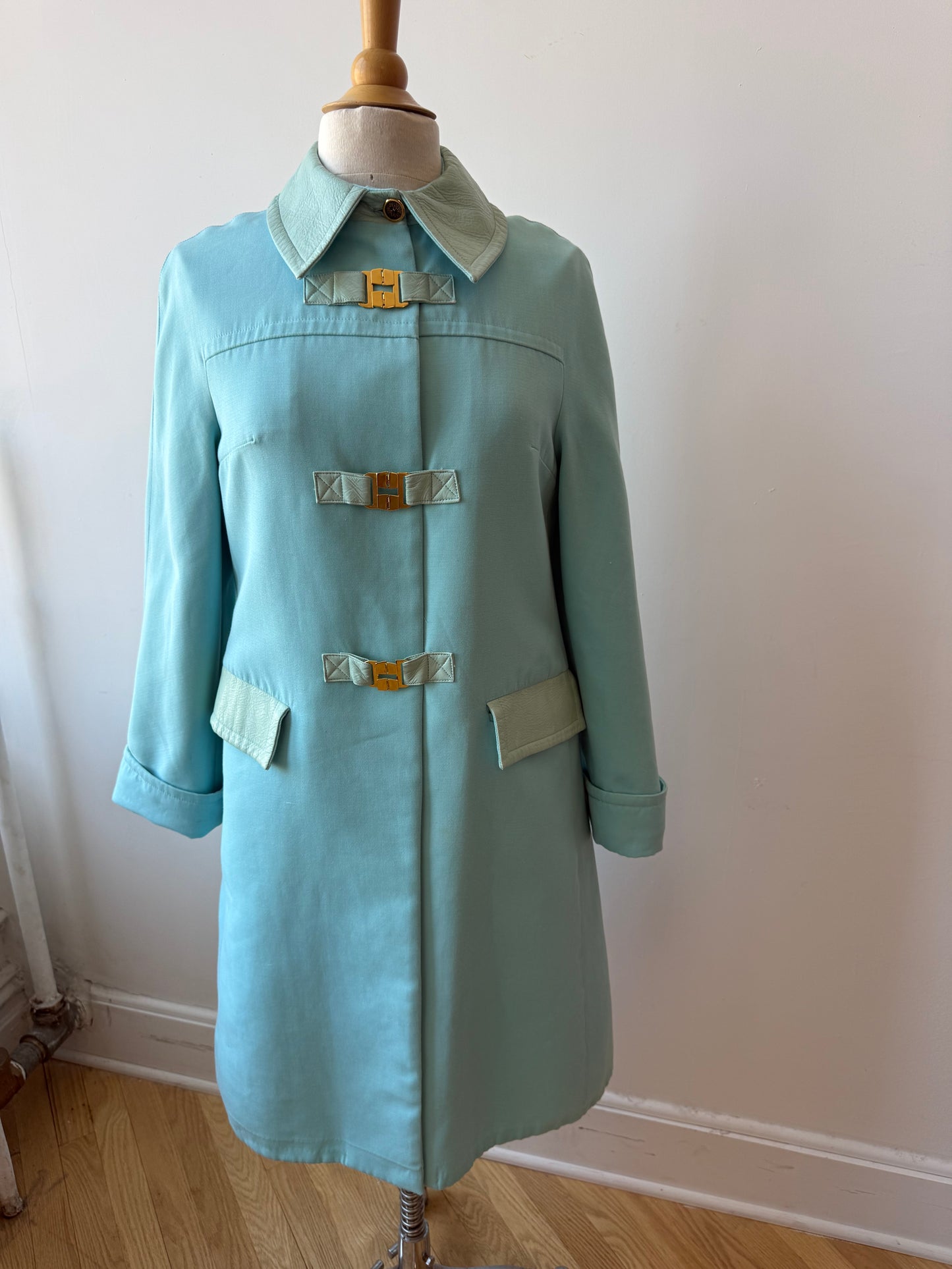 Vintage 1960s French Baby Blue Coat, Mod Era