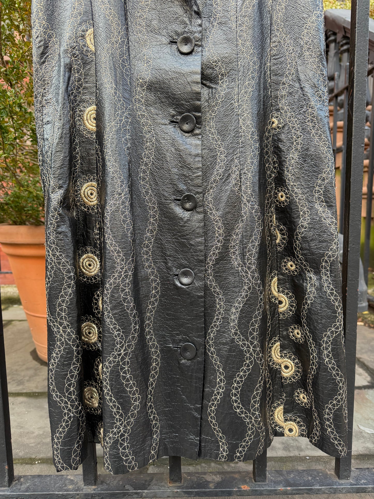 60s Vintage Black Embroidered Vest/Dress