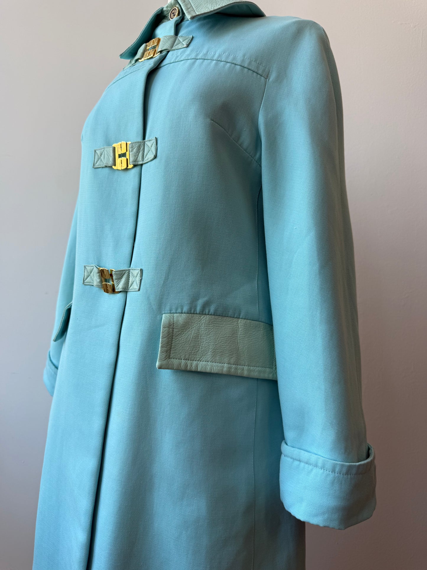 Vintage 1960s French Baby Blue Coat, Mod Era