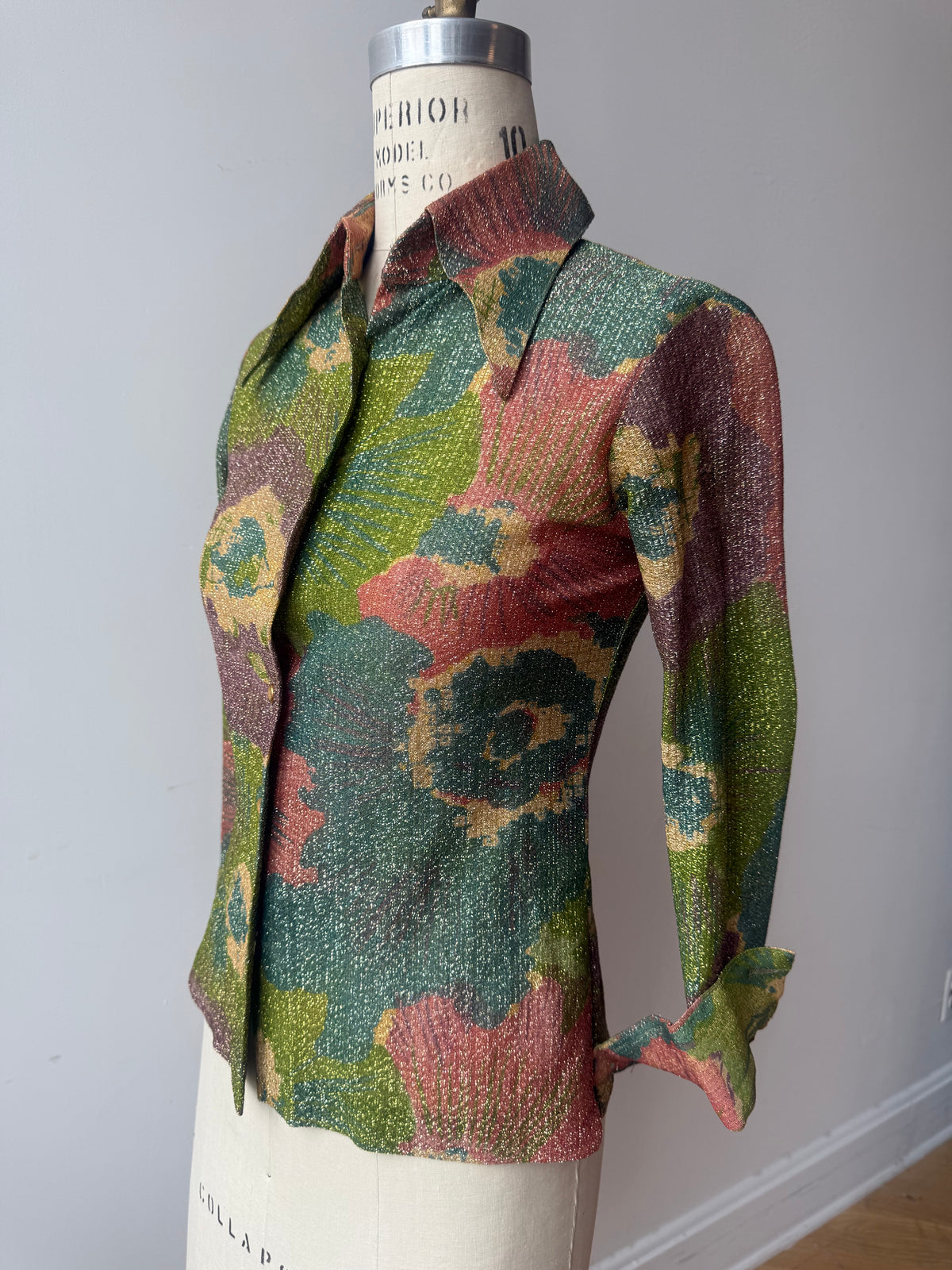 70s multicolored Lurex disco shirt
