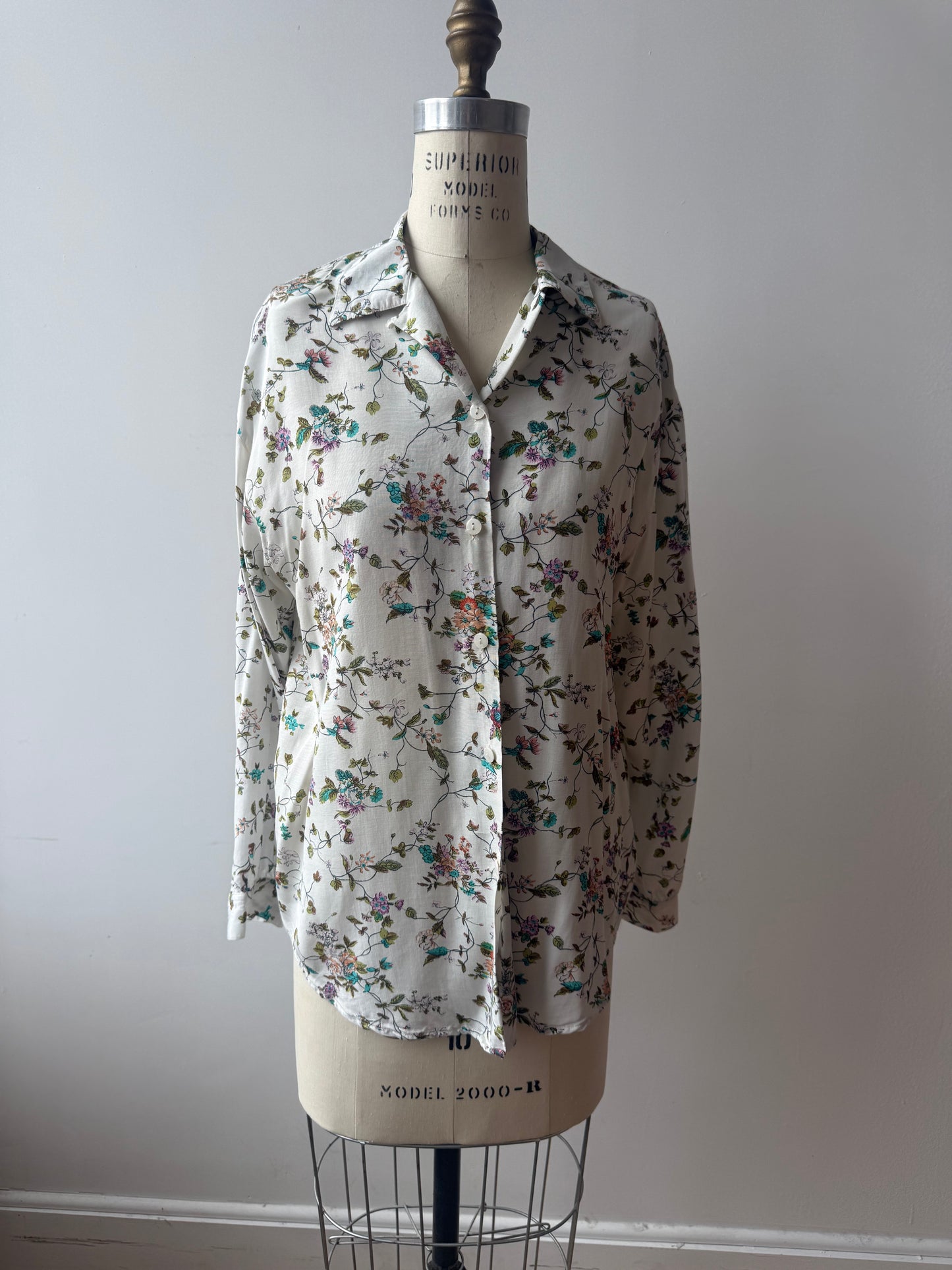French Vintage Floral Blouse