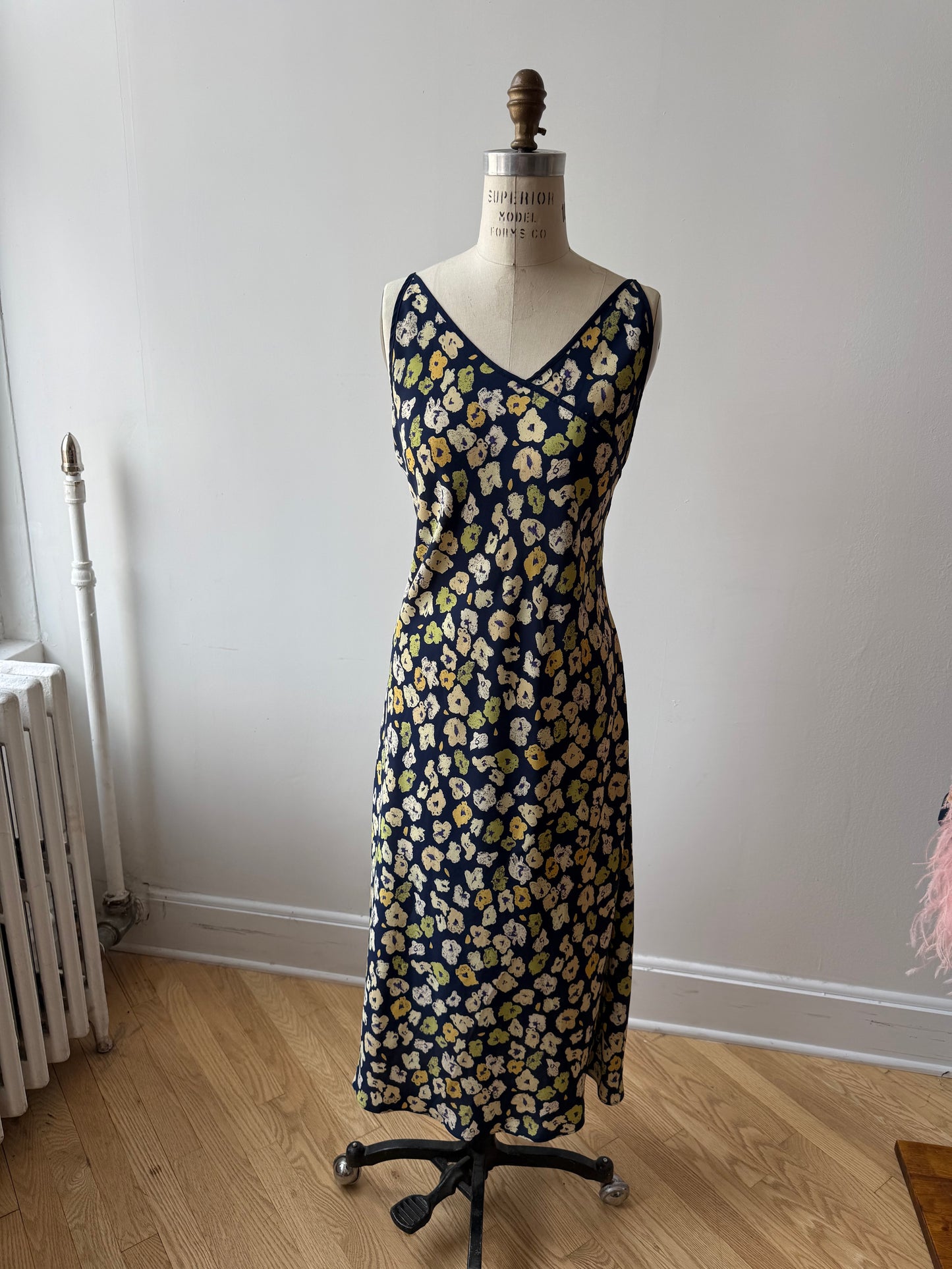 90s Natori floral print dress