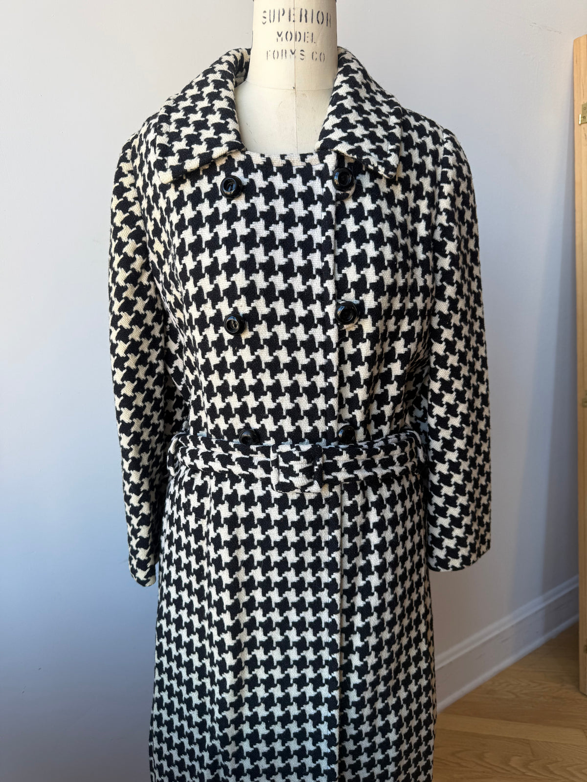1960s  Houndstooth Wool Coat