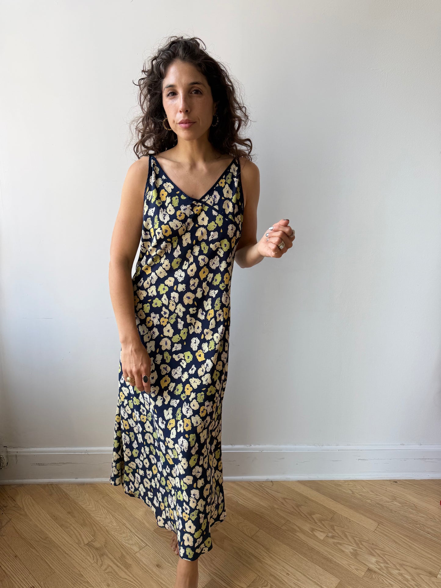 90s Natori floral print dress