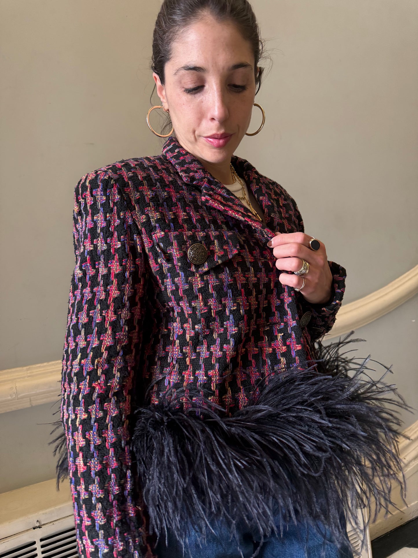 The Kiki - Vintage 90s Fantasy Tweed Blazer