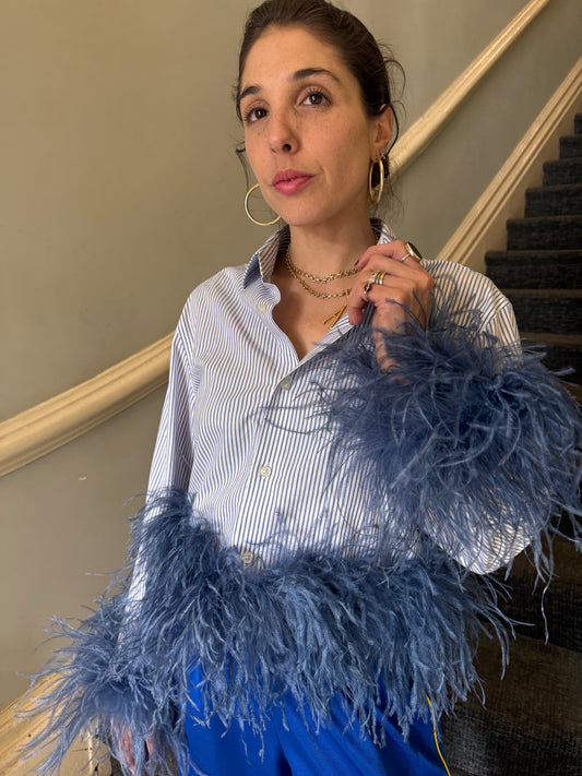 The Colette Feather shirt - pinstripe & denim