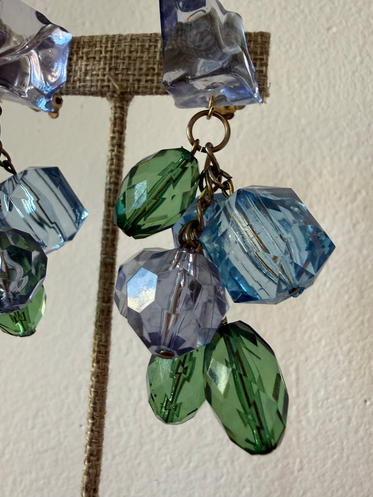 Vintage Sculptural Faceted Statement Earrings