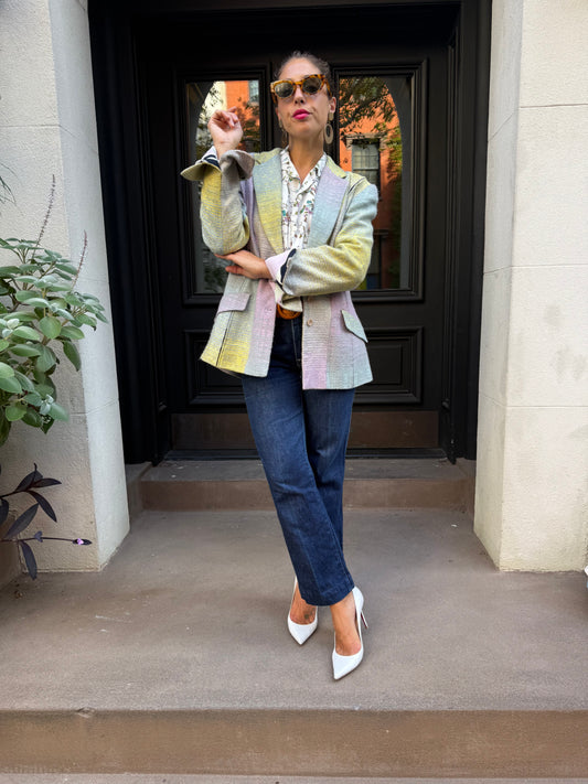 90s Vintage Christian LaCroix Bazar Ombré Pastel Blazer