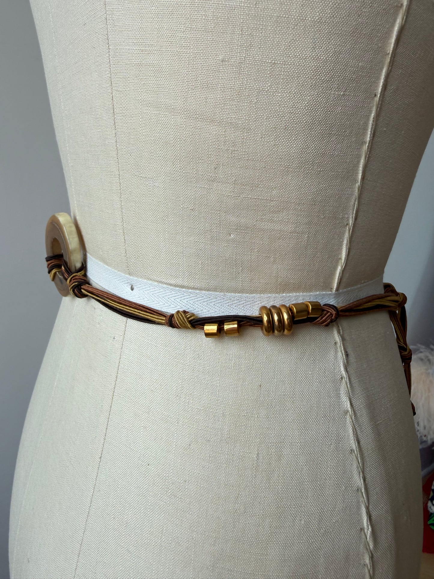 Vintage Rope Belt w Horn