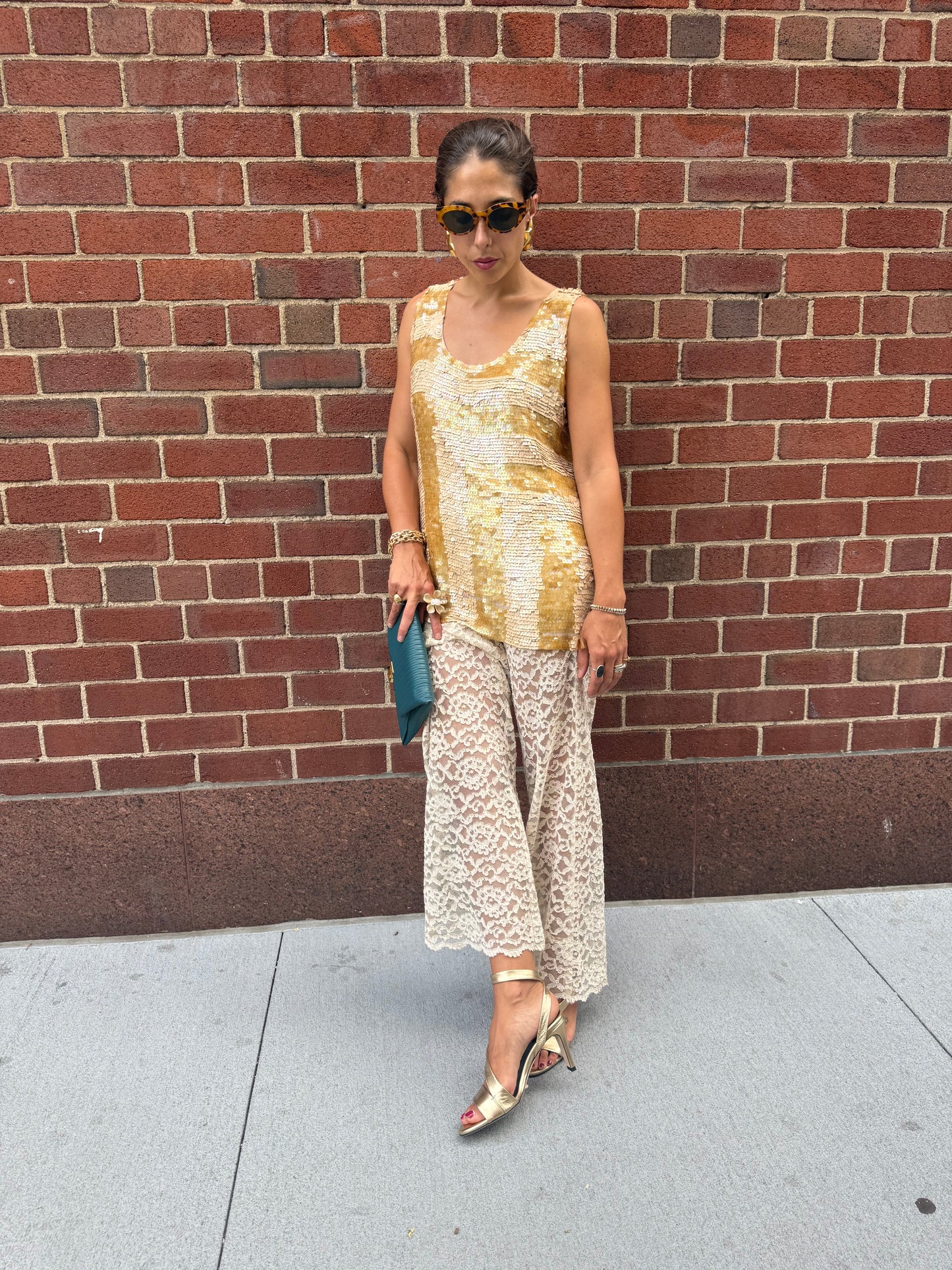 Vintage striped sequin tunic