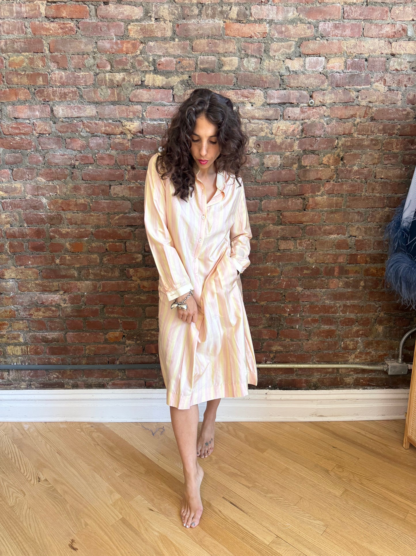 60s Lord & Taylor silk striped dress
