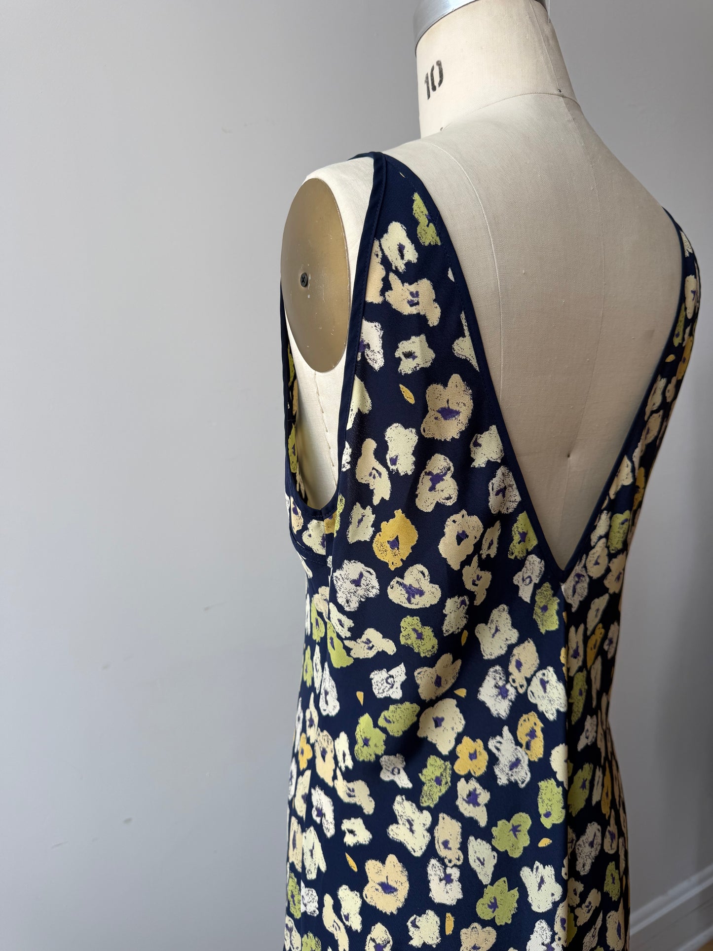 90s Natori floral print dress