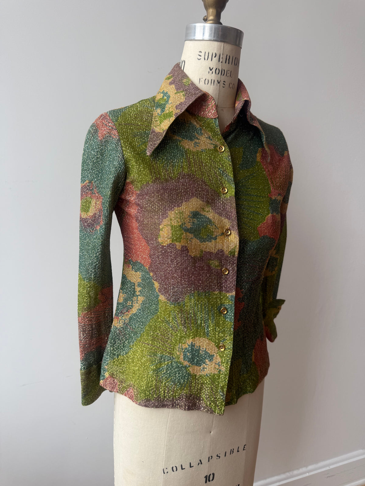 70s multicolored Lurex disco shirt