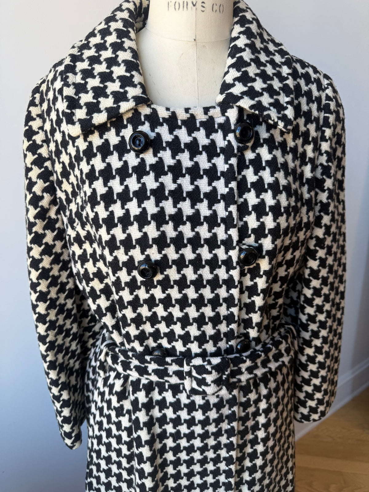 1960s  Houndstooth Wool Coat