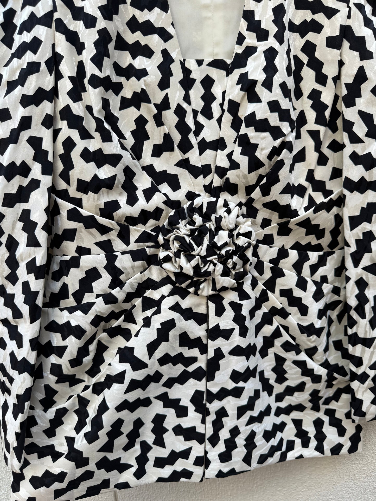 80s Silk Geometric Print Jacket by A.J. Bari