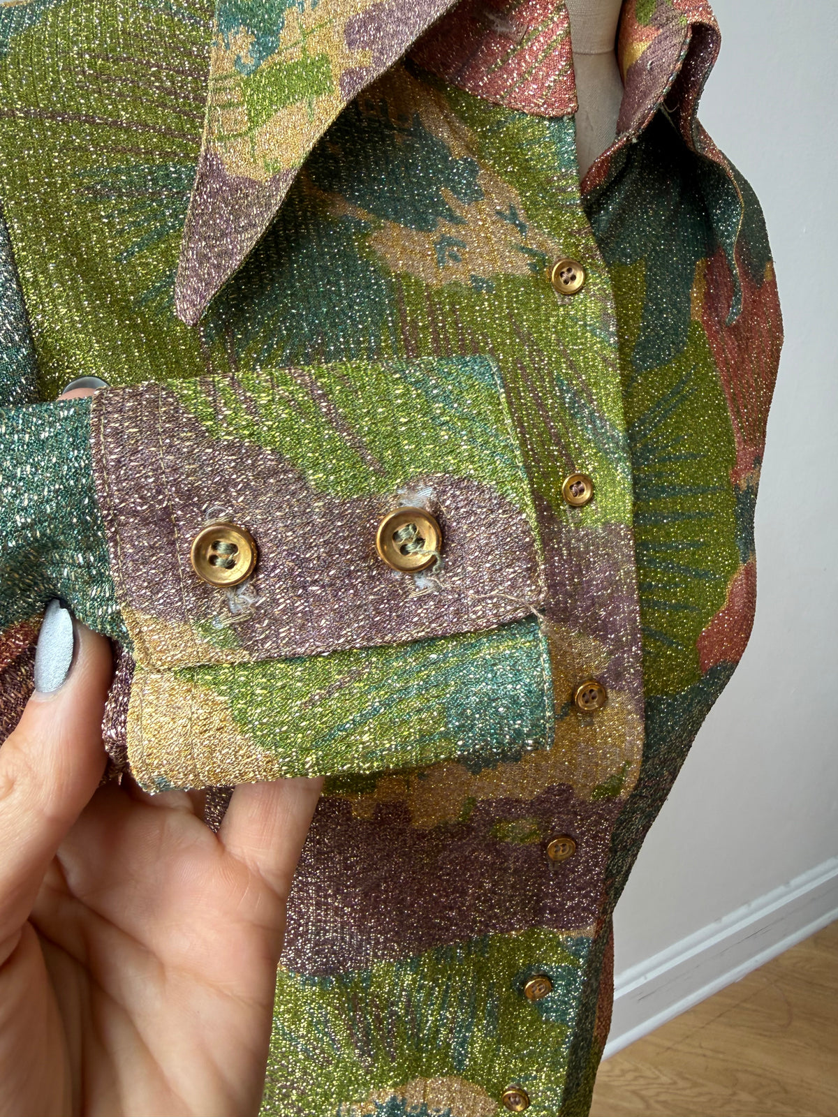 70s multicolored Lurex disco shirt