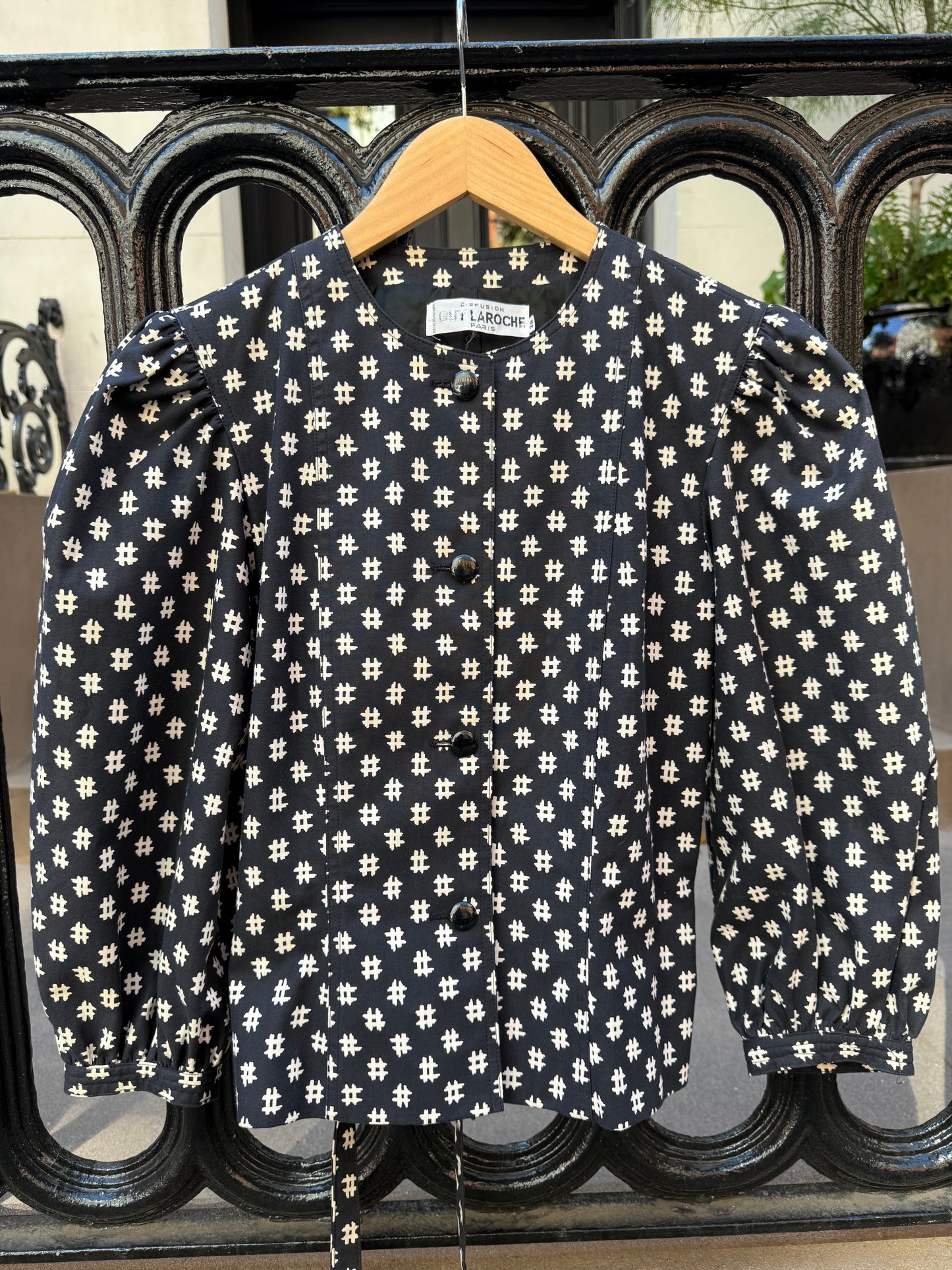 90s Guy Laroche black Puff Sleeve Jacket