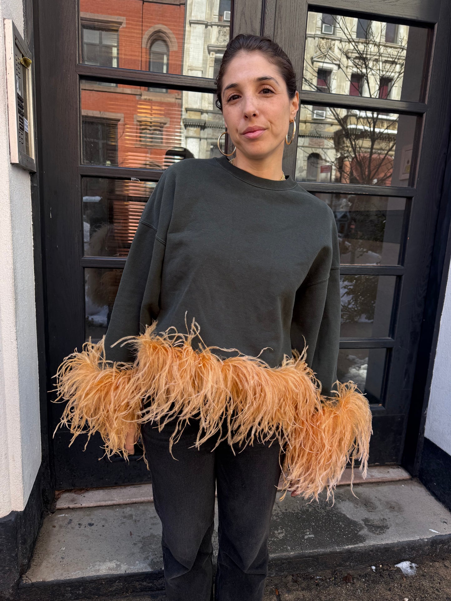 The Coco Feather Sweatshirt - Hunter & Golden Hour