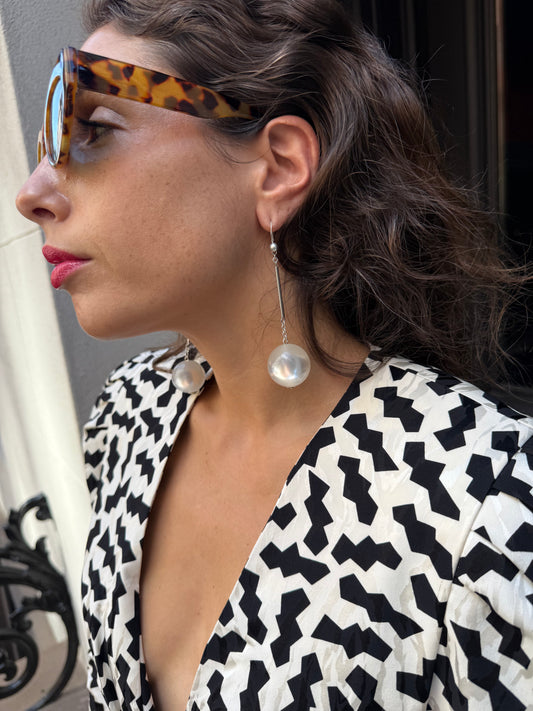 Vintage French ‘Disco Ball’ Drop Earrings