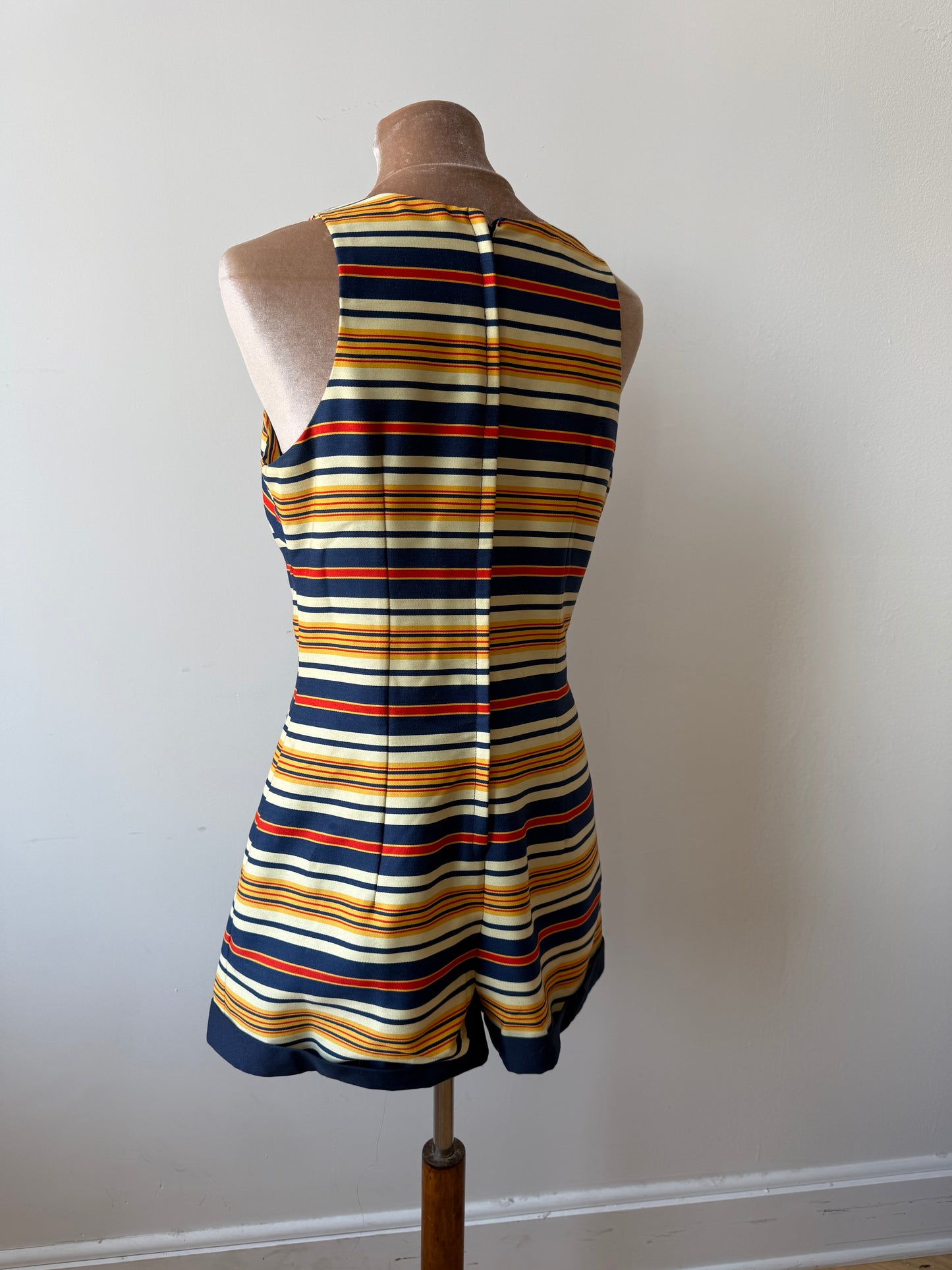 60s Ladybug Striped Romper