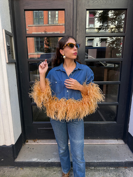 The Colette Denim Shirt with Golden Tumeric