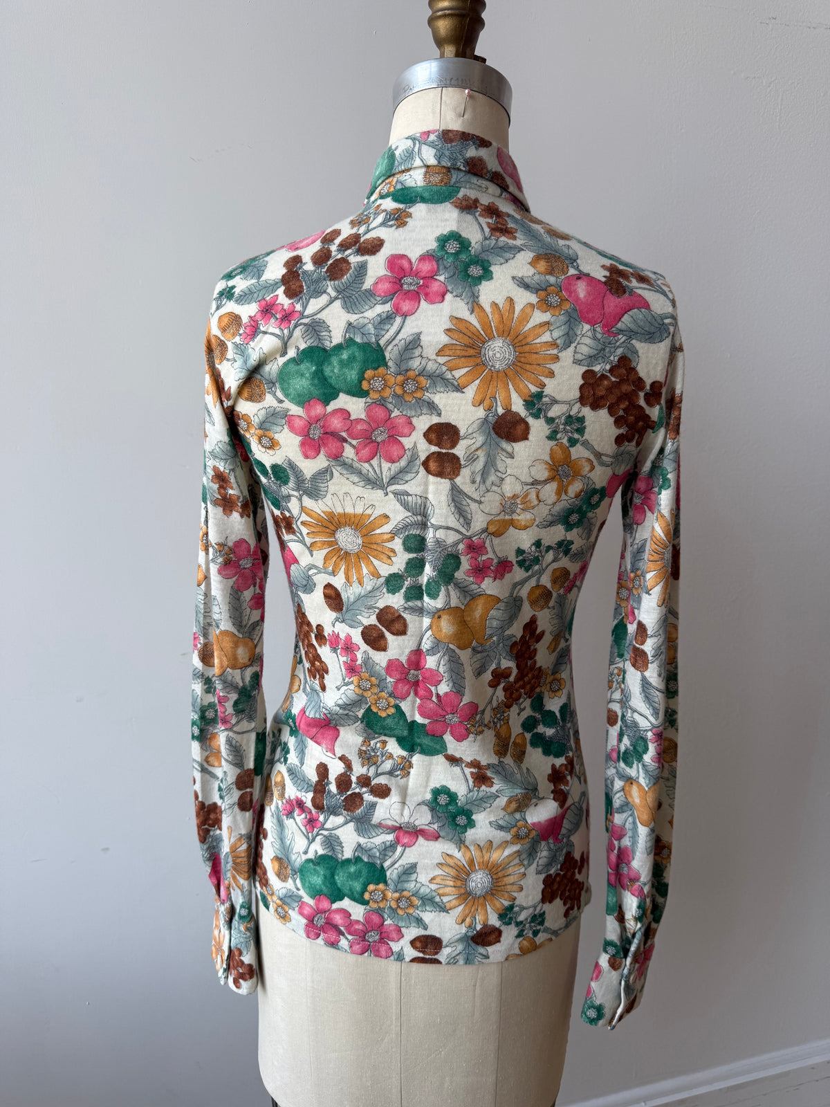70s Christian Dior Floral Button up