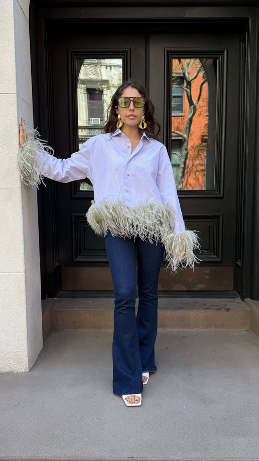 Colette - Lavender Purple Stripe & Sage