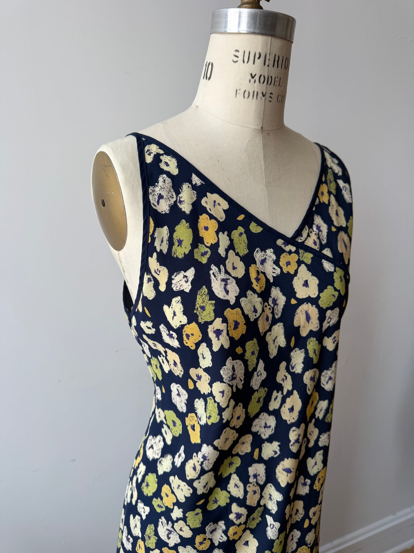 90s Natori floral print dress